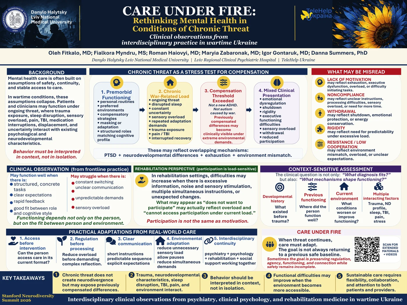 Care Under Fire Stanford 2026 poster